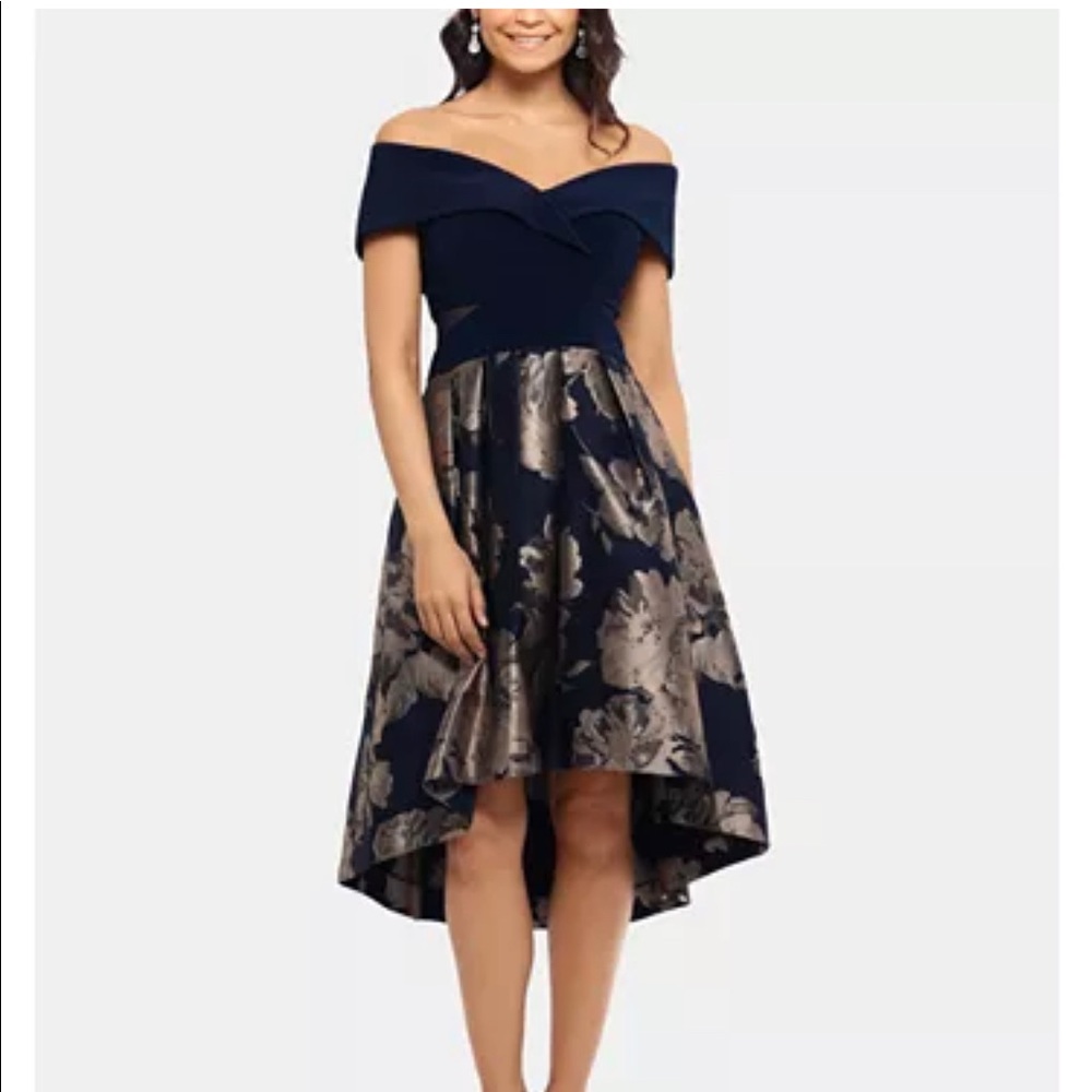 XSCAPE Petite Off-The-Shoulder Dress